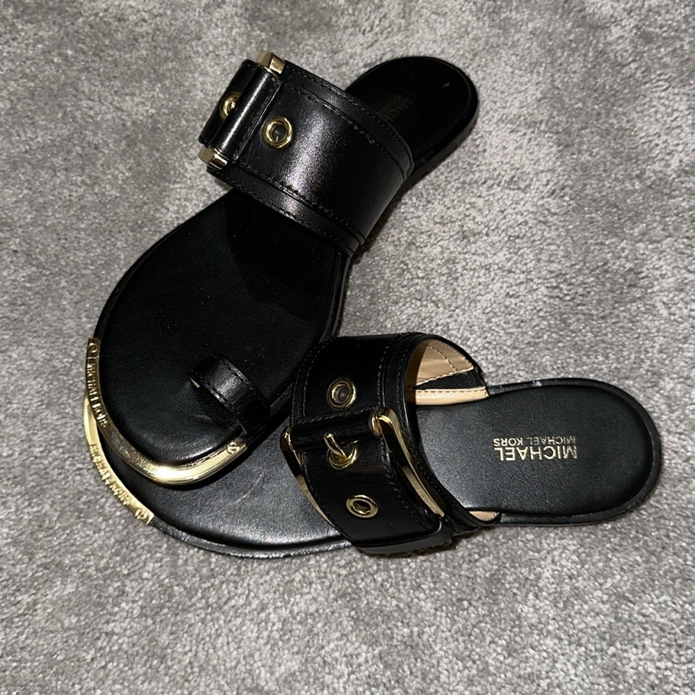 Michael Kors Black Buckle Sandals